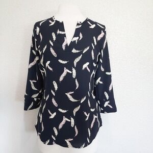 🔴3/$20 41 Hawthorne Navy Lightweight Blouse Size XS